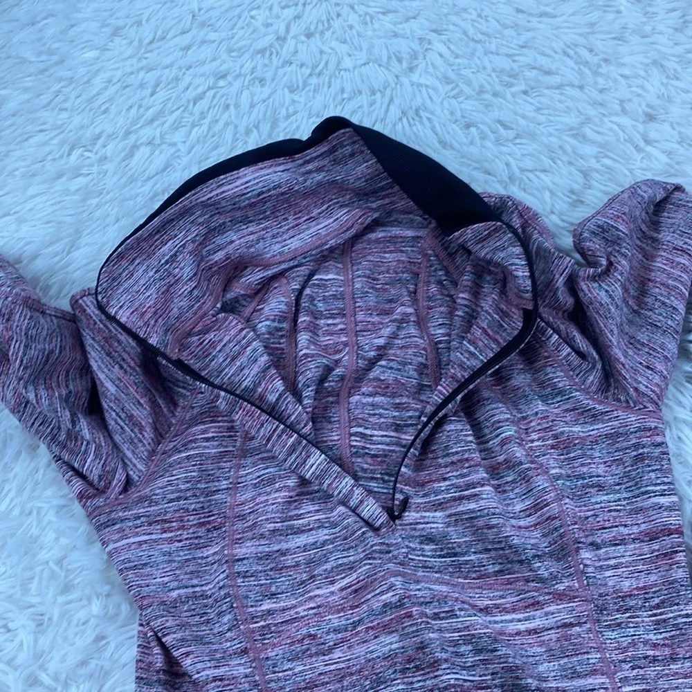 Lululemon Runderful 1/2 Zip Space Dye Camo Berry Rumble Multi / Black